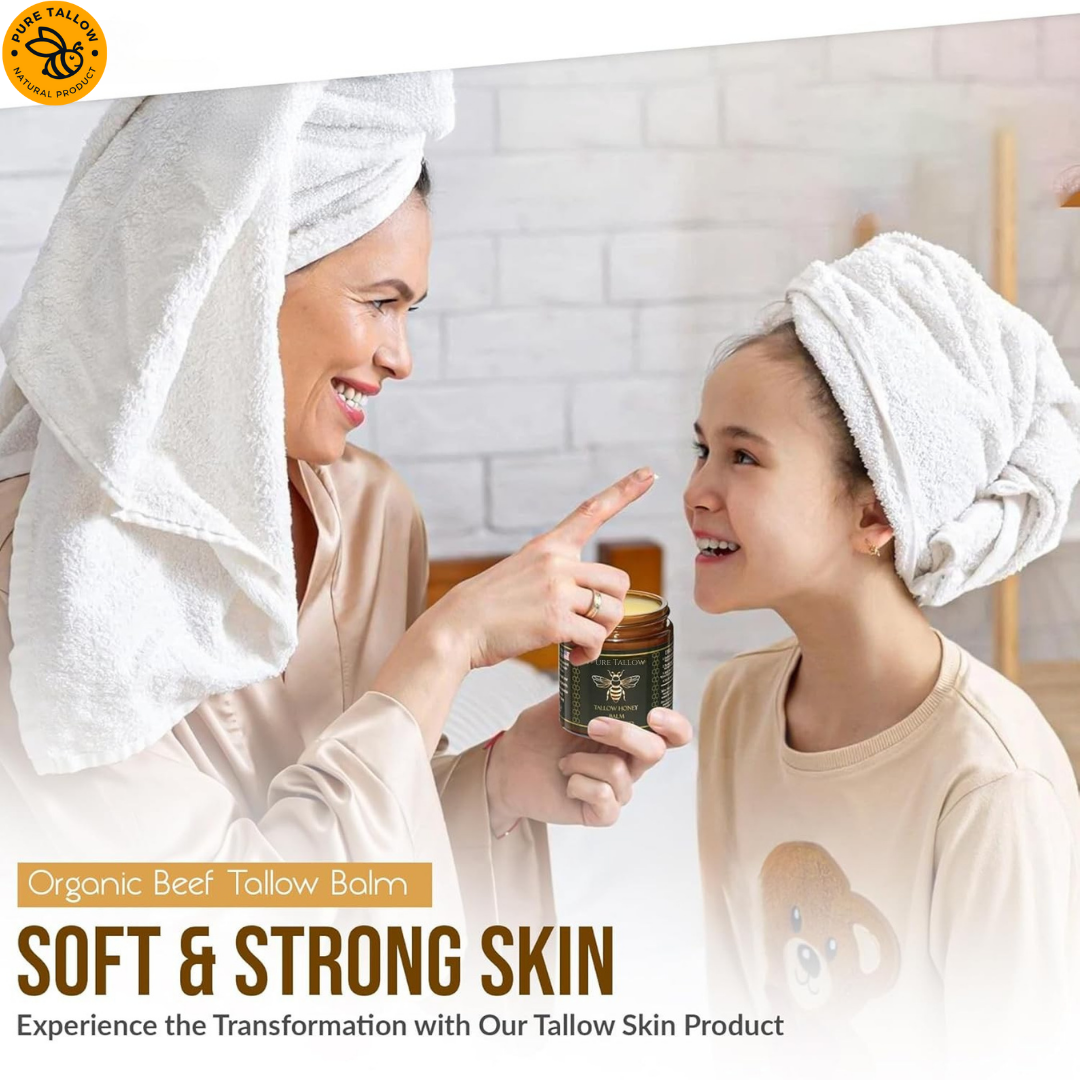 Pure Glow: Organic Grass-Fed Beef Tallow & Raw Honey Skin Balm