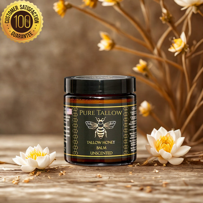 Pure Glow: Organic Grass-Fed Beef Tallow & Raw Honey Skin Balm